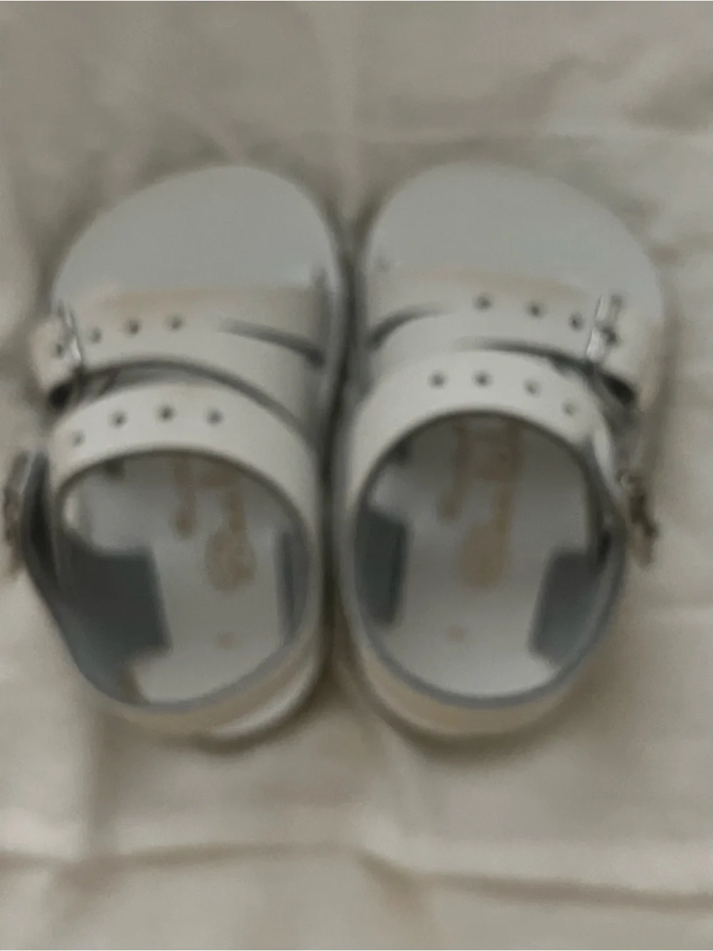 Classic White Double-Buckle Kids Sandals